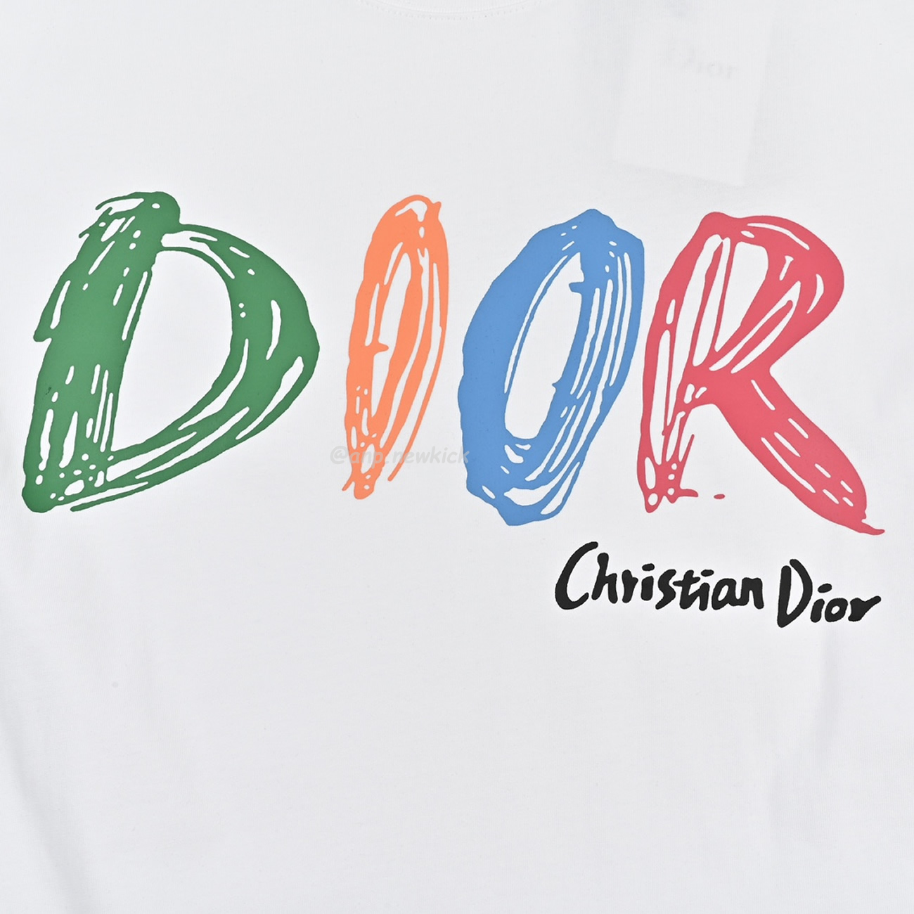 Dior Hand Drawn Logo Graffiti Inspired Short Sleeved T Shirt (5) - newkick.cc